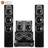 惠威（HiVi）D50HT+雅马哈V379 家庭影院套装5.0声道音箱hifi功放客厅电视音响组合木质落地箱全国免费安装