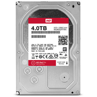 Western Digital 西部数据 红盘Pro系列 3.5英寸NAS硬盘 4TB 128MB(7200rpm、PMR)WD4002FFWX