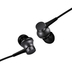 小米活塞耳机 清新版 入耳式 线控带麦有线耳机 黑色