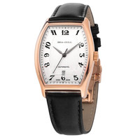 SeaGull 海鸥  商务休闲系列 549.402 男士自动机械表 个性酒桶型表盘设计 玫瑰金圈 白盘皮带