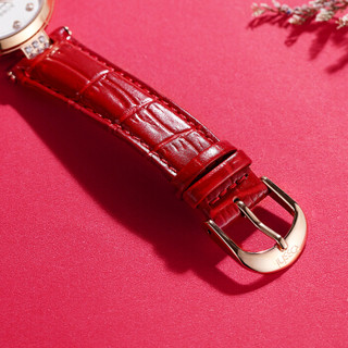 ROSSINI 罗西尼 典美时尚系列 516764G01C 女士自动机械表 红皮礼盒套装 镶钻皮带