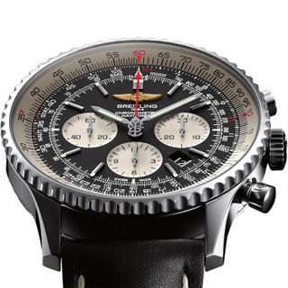 BREITLING 百年灵 航空计时系列 AB012721/BD09/441X/A20BA.1 男士机械腕表 46mm 黑色 黑色 牛皮