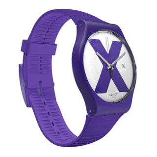 swatch 斯沃琪 原创系列 SUOV401 情侣石英表 The X-Vibe 紫色