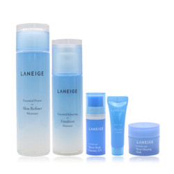 LANEIGE 兰芝 水衡透润水乳套装（乳120ml 水200ml 赠精华5ml 面霜10ml 睡眠面膜15ml）