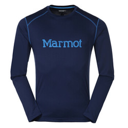 marmot/土拨鼠户外运动轻量吸湿排汗男式长袖速干T恤 曜石黑 M *5件