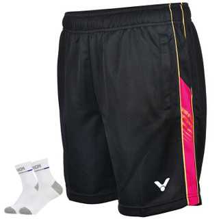 VICTOR 威克多 R-6590C 男子羽毛球短裤 黑色 XS码