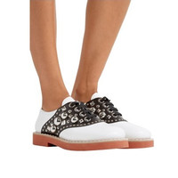 MIU MIU Embellished two-tone 女士皮鞋