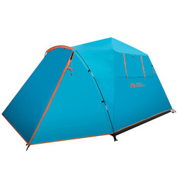 牧高笛 家庭用大空间全自动野露营3-4人速开搭建双层帐篷 EXZQU61004 蓝色+凑单品