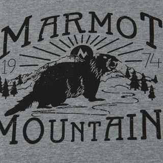  Marmot 土拨鼠 S43480 男士短袖T恤（灰色花灰 L）