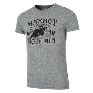  Marmot 土拨鼠 S43480 男士短袖T恤（灰色花灰 M）