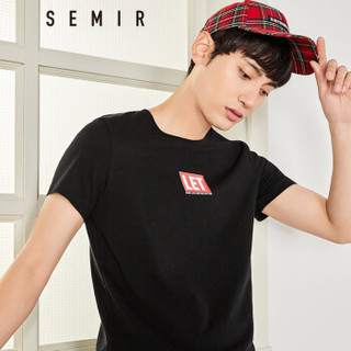 Semir 森马 12997001440 男士圆领T恤 黑色 S