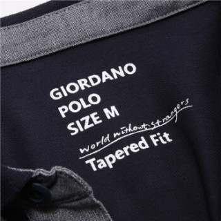GIORDANO 佐丹奴 01016242 男士短袖POLO衫 03标志海军蓝色 175/100A
