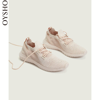 Oysho 粉红色袜型透气浅口圆头女士运动鞋 15150361050 (36码)