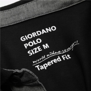 GIORDANO 佐丹奴 01016242 男士短袖POLO衫 02标志黑色 170/96A