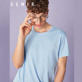 Semir 森马 19018001233 男士圆领短袖T恤 冰蓝 S