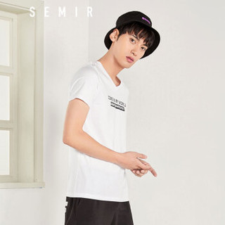 Semir 森马 12037001224 男士V领短袖T恤 漂白 XL