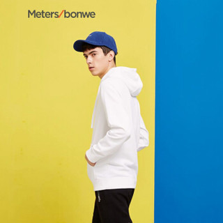 Meters bonwe 美特斯邦威 661171 男士连帽卫衣 亮白 180/100