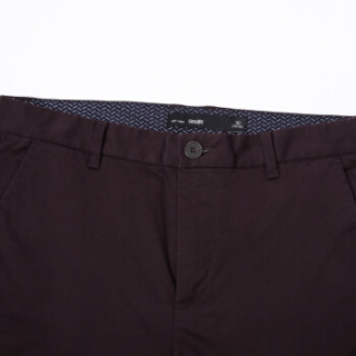 Semir 森马 13316271201 男士纯色修身休闲长裤 酒红 34