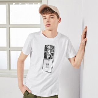 Semir 森马 19038001213 男士短袖T恤 漂白 XL