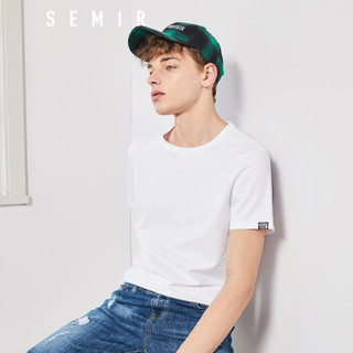 Semir 森马 19038001229 男士圆领白短袖T恤 漂白 XL