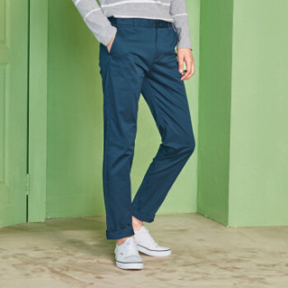 Semir 森马 13316271201 男士纯色修身休闲长裤 深蓝 34