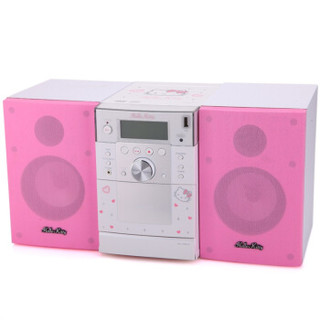 凯蒂猫（HelloKitty） KT-GD110 USB/CD/DVD/FM收音DVD微型组合 迷你音响（白粉色）