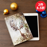 幻响（i-mu）苹果新iPad2018/2017/Air2/1保护套9.7英寸 彩绘防摔保护壳 软壳智能休眠支架皮套 鹿野仙踪