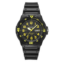 CASIO 卡西欧 MRW-200H-9BVDF 男士时尚运动石英表  夜光 防水 45mm 黑色 黑色 树脂