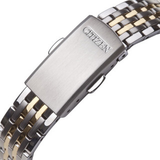 CITIZEN 西铁城 EW1584-59A 光动能情侣表-女表 白盘情侣间金 不锈钢镀金表带