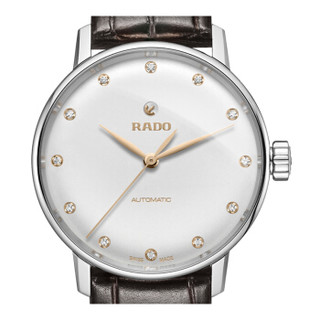 RADO 雷达 Coupole Classic晶璨经典系列 R22862745 女士机械手表 32mm 银白盘镶钻 皮带 圆形