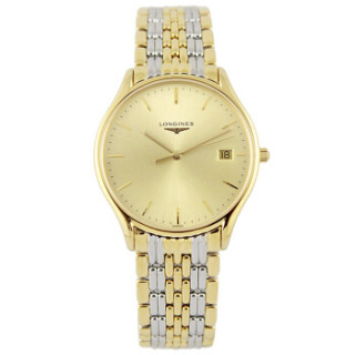 longines浪琴律雅系列l47592327男士时尚手表35mm金色间金色间金精钢