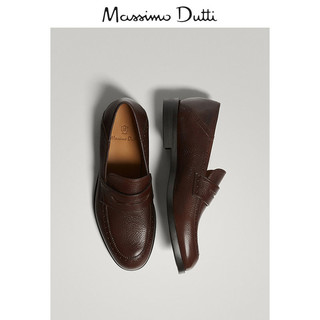  Massimo Dutti 12099222700 棕色纳帕软革乐福鞋 (棕色、43)