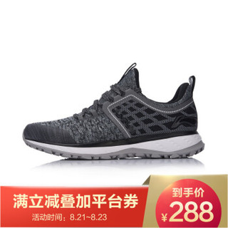 LI-NING 李宁 ARHM093-1 跑步系列 男子减震跑步鞋 (39.5、凝雪灰/标准黑/白色)