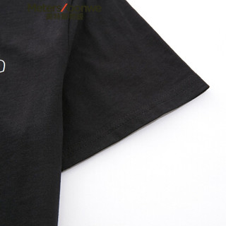 Meters bonwe 美特斯邦威 661350 男士创意镂空字母短袖T恤 影黑 180/100
