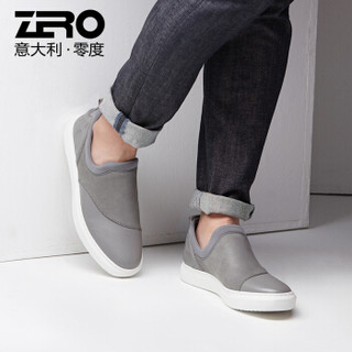 ZERO R81077 男士牛皮休闲板鞋 灰色 43