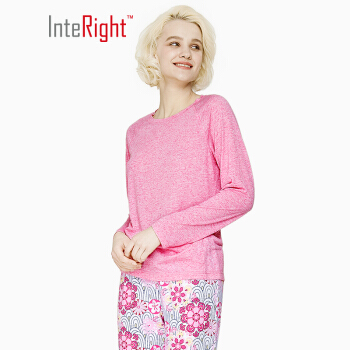 InteRight 女士彩点麻长袖家居服套装