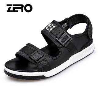 ZERO R82092 男士休闲露趾凉鞋 黑色1 40