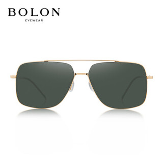 暴龙BOLON 眼镜男士 商务太阳镜 高清偏光墨镜 驾驶镜 BL8012C60 金色/绿色