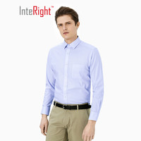 INTERIGHT 超细纤维 免熨烫 商务男款 长袖衬衫