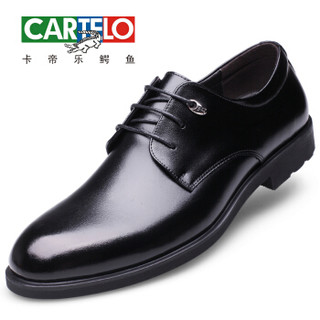 CARTELO 卡帝乐鳄鱼 2511 男士商务增高皮鞋 黑色 42
