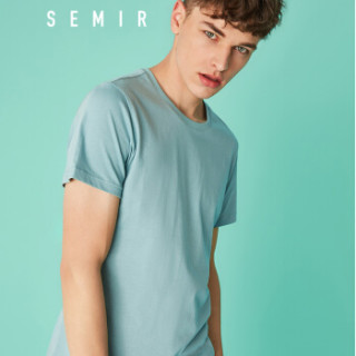 Semir 森马 19018001233 男士圆领短袖T恤 粉绿 M