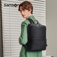 Samsonite/新秀丽双肩包 14英寸时尚简约电脑包柔软触感男士背包BC9 黑色