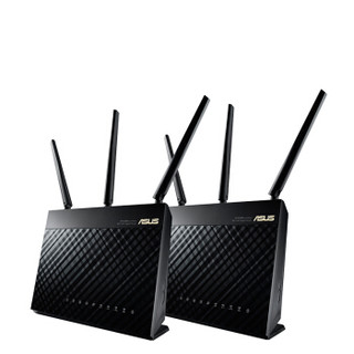 ASUS 华硕 RT-AC68U 1900M WiFi 5 家用路由器 黑色 两只装