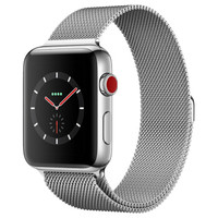 Apple 苹果 Apple Watch Series 3 智能手表(GPS+蜂窝网络、42mm、不锈钢、米兰尼斯表带)【原厂延保版】