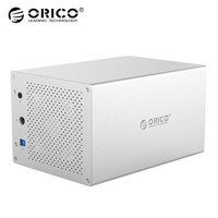 奥睿科（ORICO）3.5英寸硬盘柜usb3.0 SATA串口HDD台式机硬盘盒全铝外置硬盘盒 五盘位 WS500U3 银色