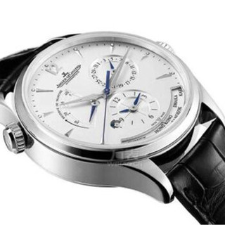 JAEGER-LECOULTRE 积家 Master Geographic 地理学家 Q1428421 男士自动机械腕表 39mm 银色 棕色 皮质