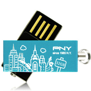  PNY 必恩威  双子盘 USB2.0 U盘 32GB 天蓝色