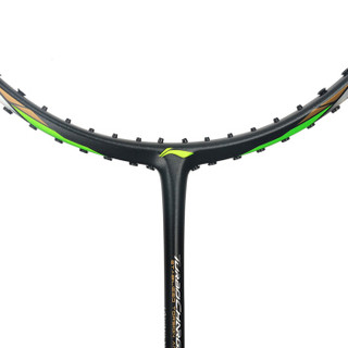 李宁 LI-NING  羽毛球拍对拍全碳素3U超轻高磅比赛训练男女款单拍UC50002支 绿色+橙色（已穿线）