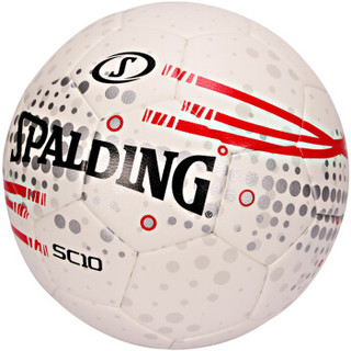 斯伯丁SPALDING足球5号成人比赛训练耐磨热熔64-938Y白/红色 PU材质