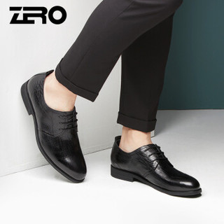 ZERO D81113 男士尖头商务正装皮鞋 黑色 41